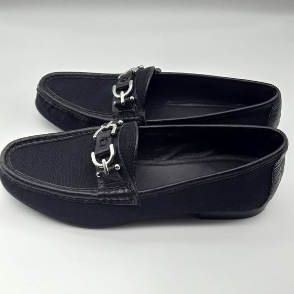 Donald J Pliner Suzy Black Canvas/Leather Womens Shoes Size 7,5 M - Picture 2 of 11
